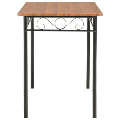 vidaXL 5 Piece Dining Set MDF and Steel Brown