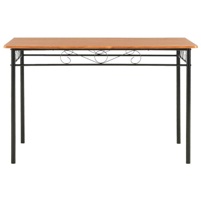 vidaXL 7 Piece Dining Set MDF and Steel Brown