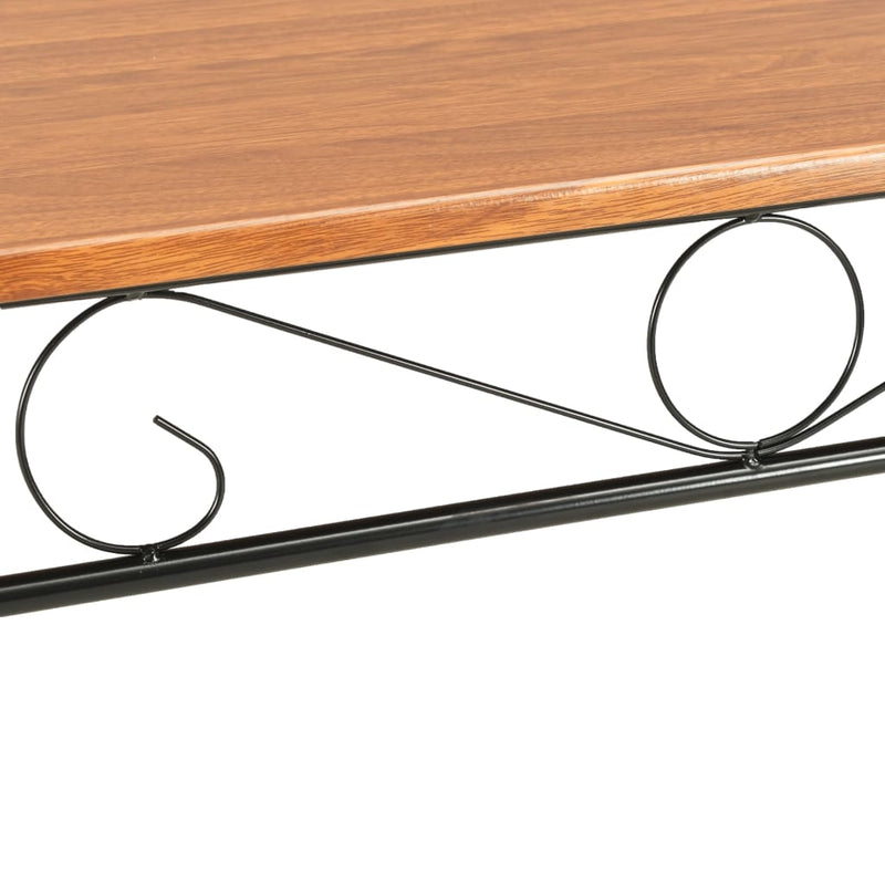 vidaXL 7 Piece Dining Set MDF and Steel Brown