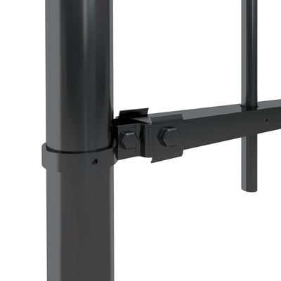 vidaXL Garden Fence with Hoop Top Steel 6.8 m Black