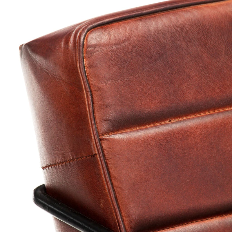 vidaXL Armchair Dark Brown Real Leather