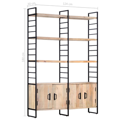 vidaXL 4-Tier Bookcase 124x30x180 cm Solid Mango Wood