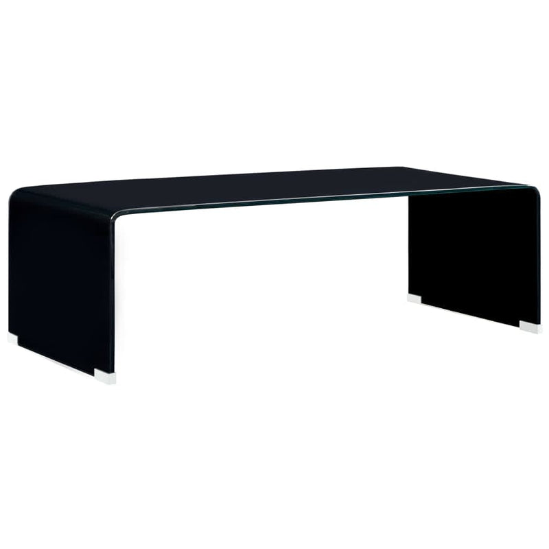 vidaXL Coffee Table Black 98x45x31 cm Tempered Glass