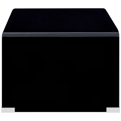 vidaXL Coffee Table Black 98x45x31 cm Tempered Glass