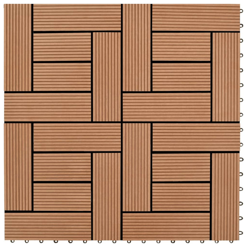 vidaXL 22 pcs Decking Tiles 30x30 cm 2 sqm WPC Brown