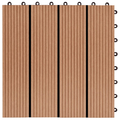 vidaXL 22 pcs Decking Tiles 30x30 cm 2 sqm WPC Teak Colour