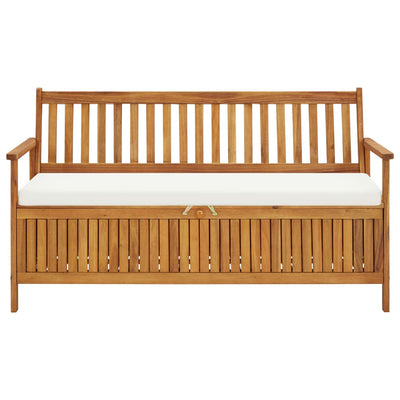 vidaXL Storage Bench with Cushion 148 cm Solid Acacia Wood