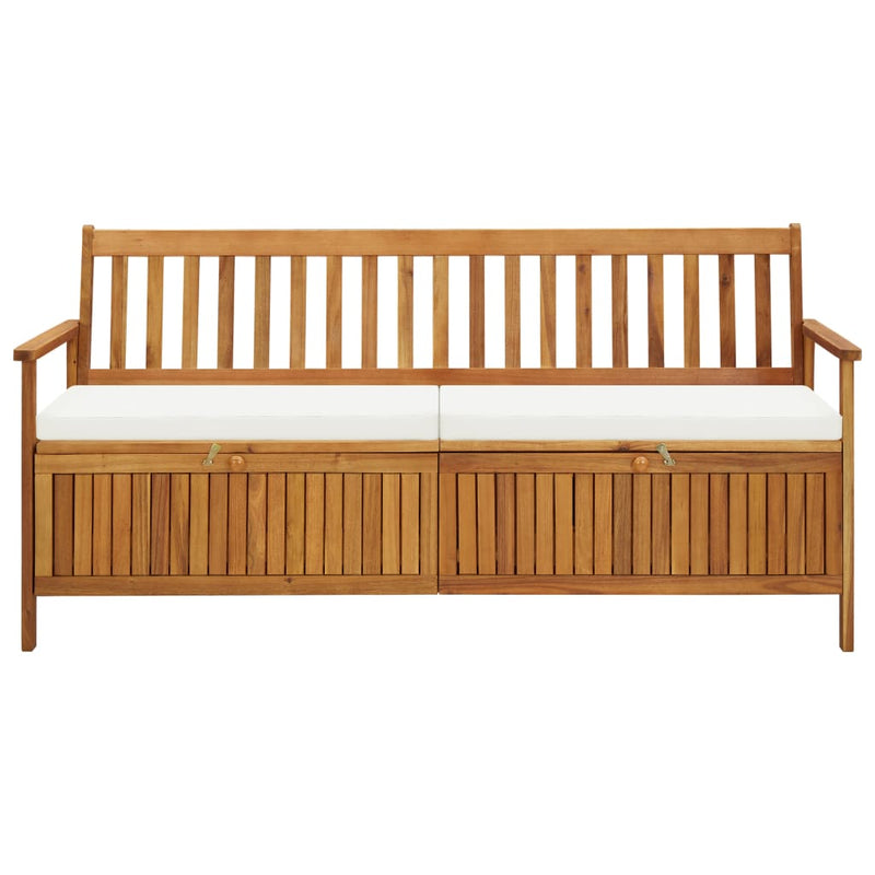 vidaXL Storage Bench with Cushion 170 cm Solid Acacia Wood