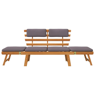 vidaXL 2-in-1 Garden Daybed with Cushion 190 cm Solid Acacia Wood