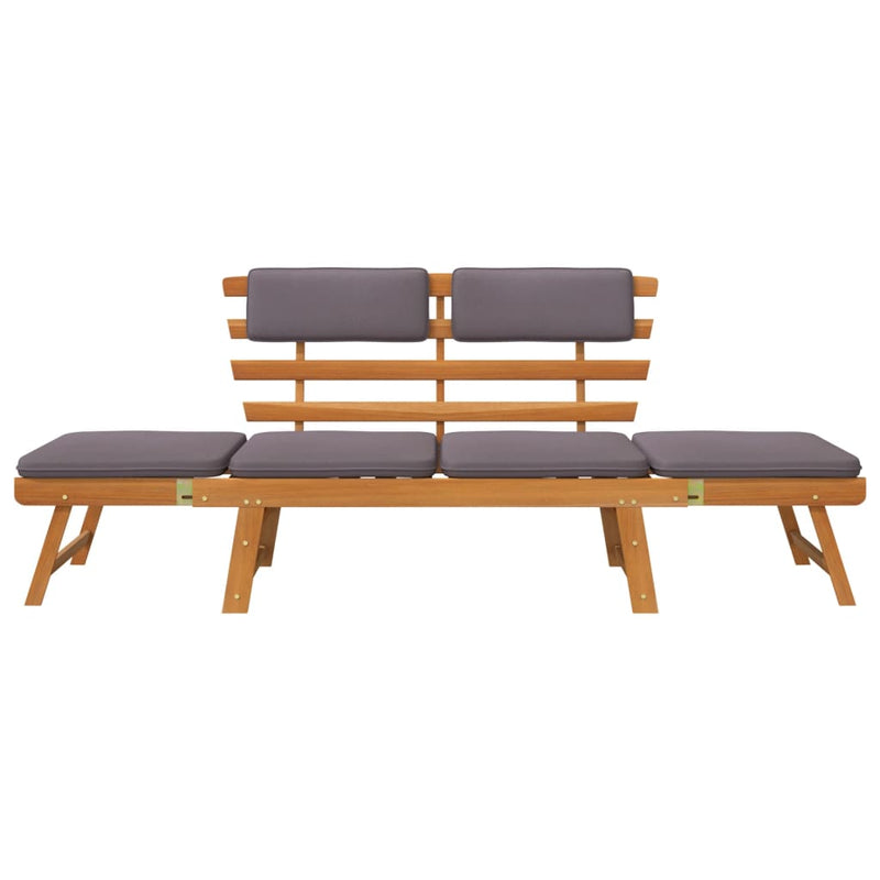 vidaXL 2-in-1 Garden Daybed with Cushion 190 cm Solid Acacia Wood
