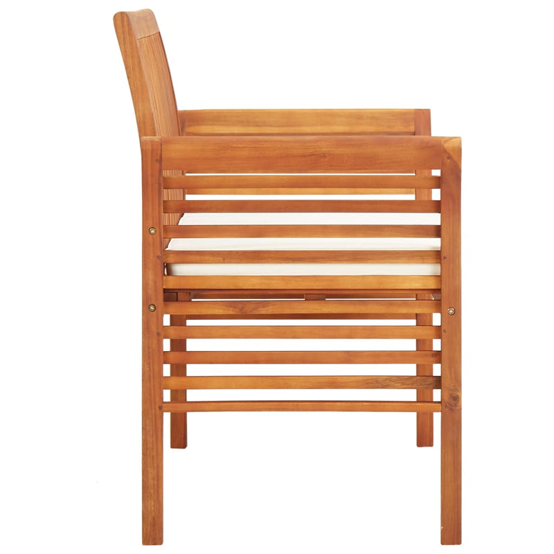 vidaXL 2-Seater Garden Bench with Cushion 120 cm Solid Acacia Wood