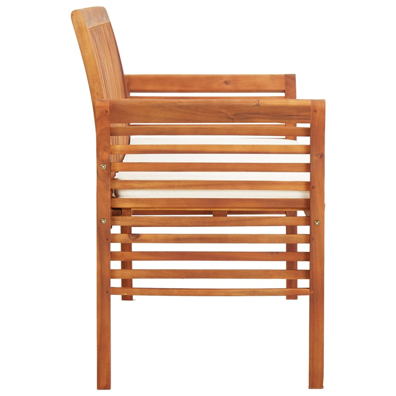 vidaXL 3-Seater Garden Bench with Cushion 150 cm Solid Acacia Wood