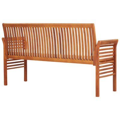 vidaXL 3-Seater Garden Bench with Cushion 150 cm Solid Acacia Wood
