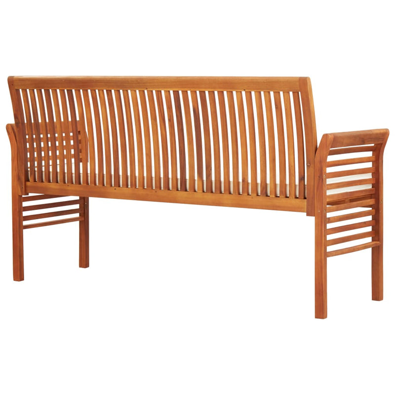 vidaXL 3-Seater Garden Bench with Cushion 150 cm Solid Acacia Wood