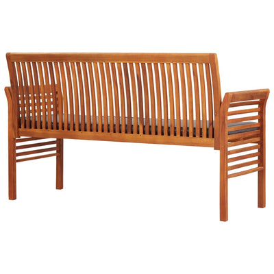 vidaXL 3-Seater Garden Bench with Cushion 150 cm Solid Acacia Wood