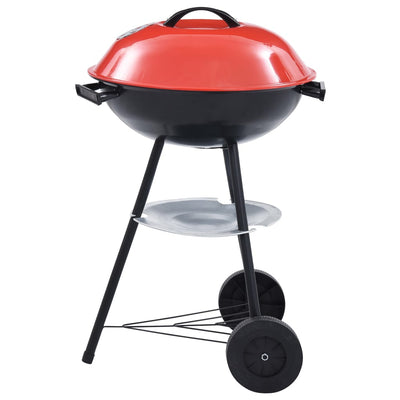 vidaXL Portable XXL Charcoal Kettle BBQ Grill with Wheels 44 cm