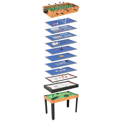 vidaXL 15-in-1 Multi Game Table 121x61x82 cm Black