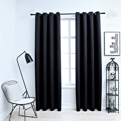 vidaXL Blackout Curtains with Metal Rings 2 pcs Anthracite 140x245 cm
