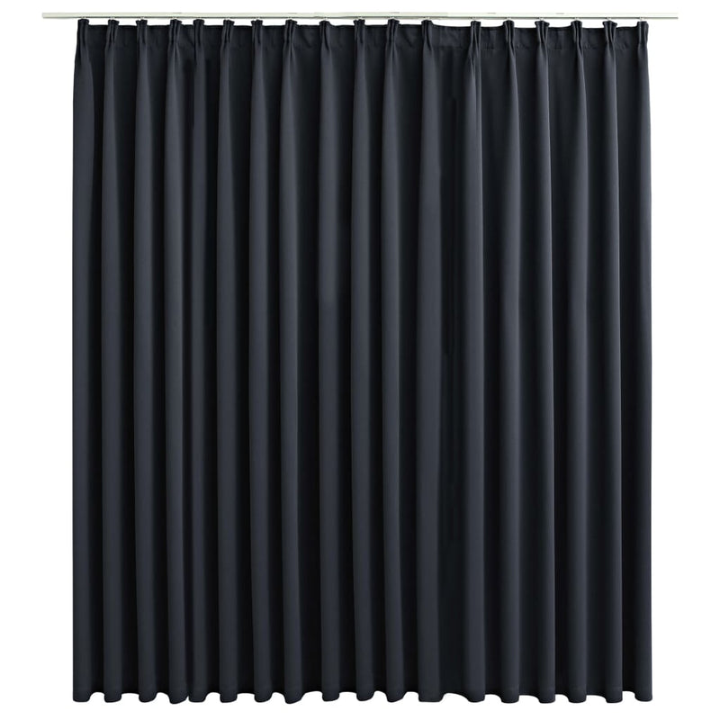 vidaXL Blackout Curtain with Hooks Anthracite 290x245 cm