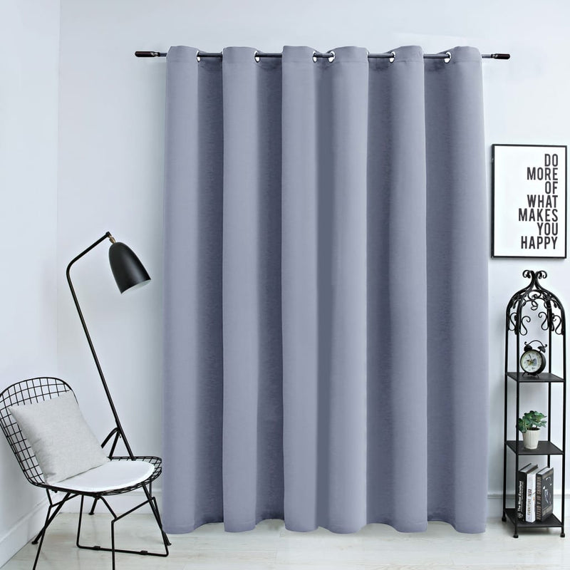 vidaXL Blackout Curtain with Metal Rings Anthracite 290x245 cm