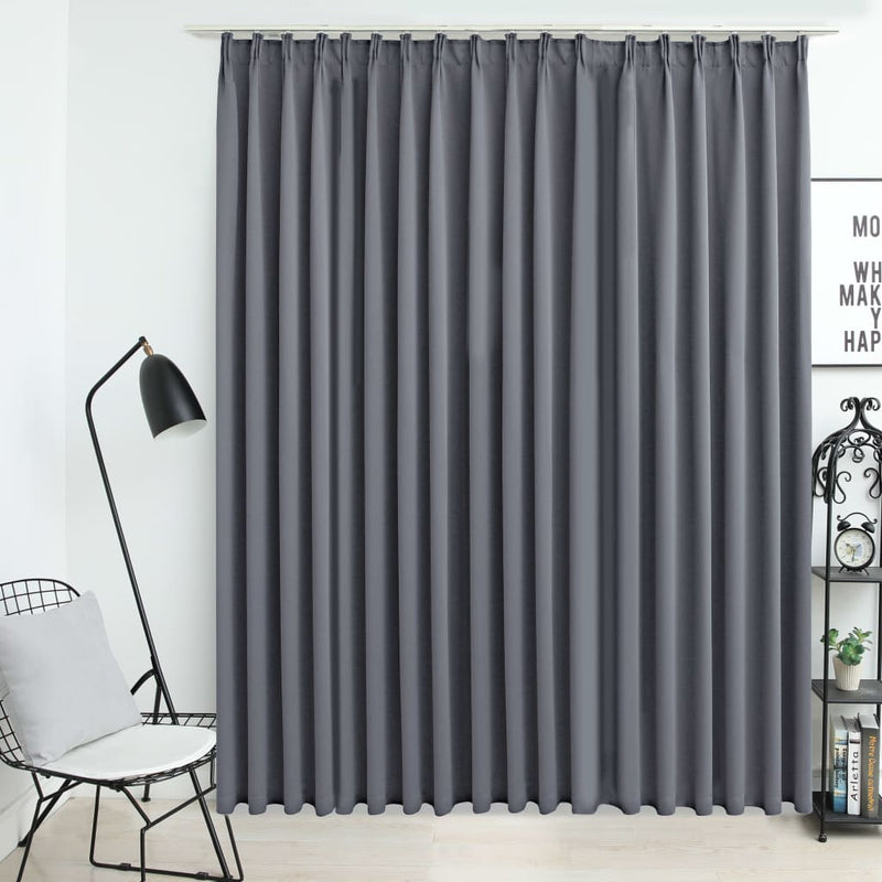 vidaXL Blackout Curtain with Hooks Anthracite 290x245 cm