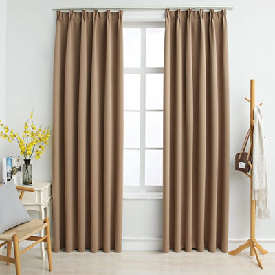 vidaXL Blackout Curtains with Hooks 2 pcs Anthracite 140x245 cm