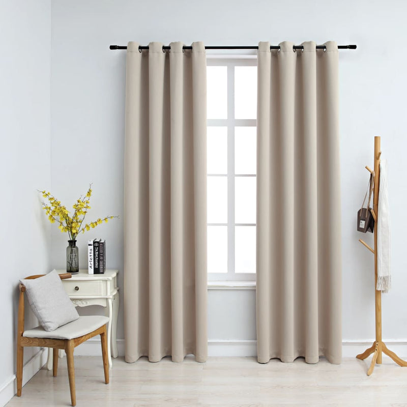 vidaXL Blackout Curtains with Metal Rings 2 pcs Anthracite 140x245 cm