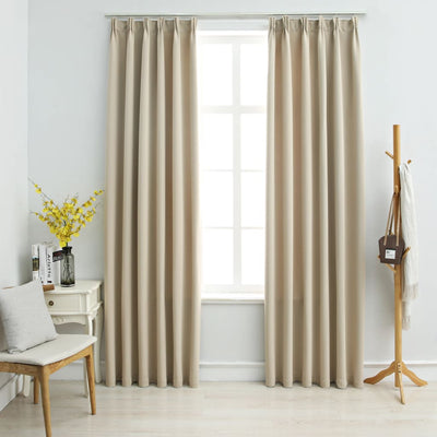 vidaXL Blackout Curtains with Hooks 2 pcs Anthracite 140x245 cm
