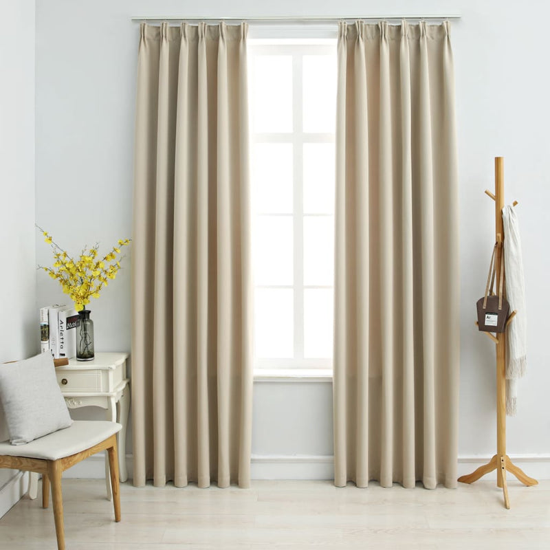 vidaXL Blackout Curtains with Hooks 2 pcs Anthracite 140x245 cm