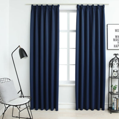 vidaXL Blackout Curtains with Hooks 2 pcs Anthracite 140x245 cm