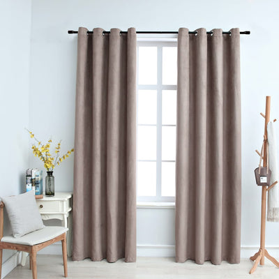 vidaXL Blackout Curtains with Metal Rings 2 pcs Off White 140x245 cm