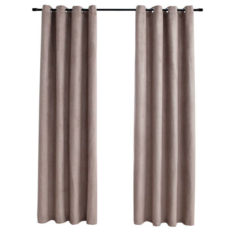 vidaXL Blackout Curtains with Metal Rings 2 pcs Off White 140x245 cm