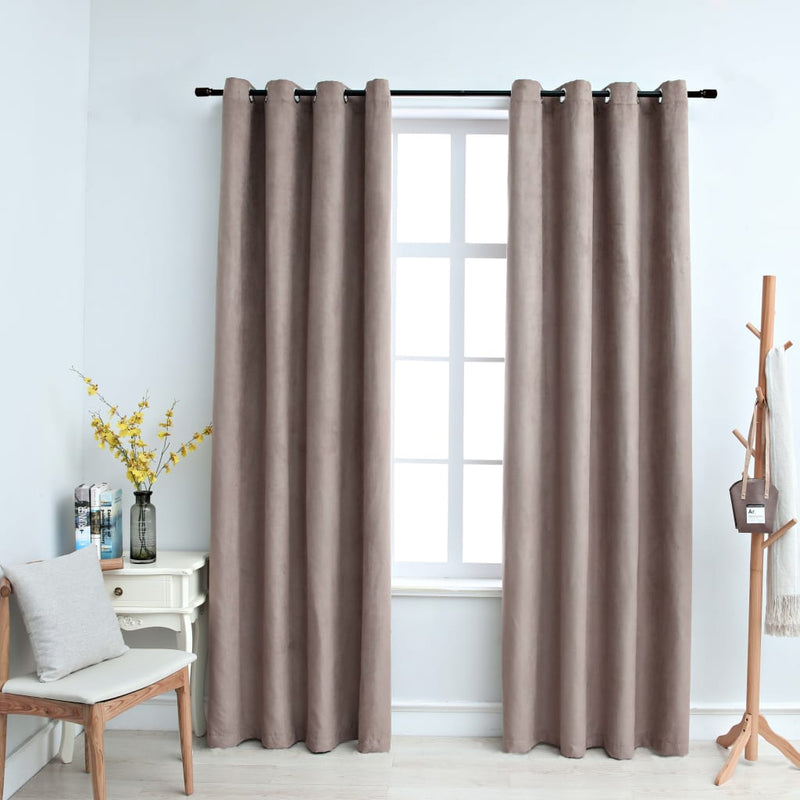 vidaXL Blackout Curtains with Metal Rings 2 pcs Off White 140x245 cm