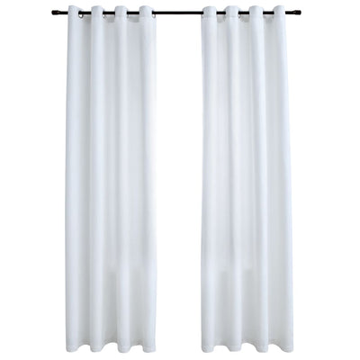 vidaXL Blackout Curtains with Metal Rings 2 pcs Off White 140x245 cm