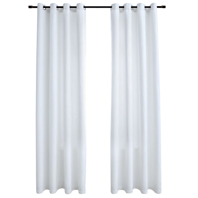 vidaXL Blackout Curtains with Metal Rings 2 pcs Off White 140x245 cm