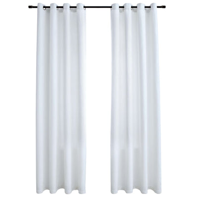 vidaXL Blackout Curtains with Metal Rings 2 pcs Off White 140x245 cm