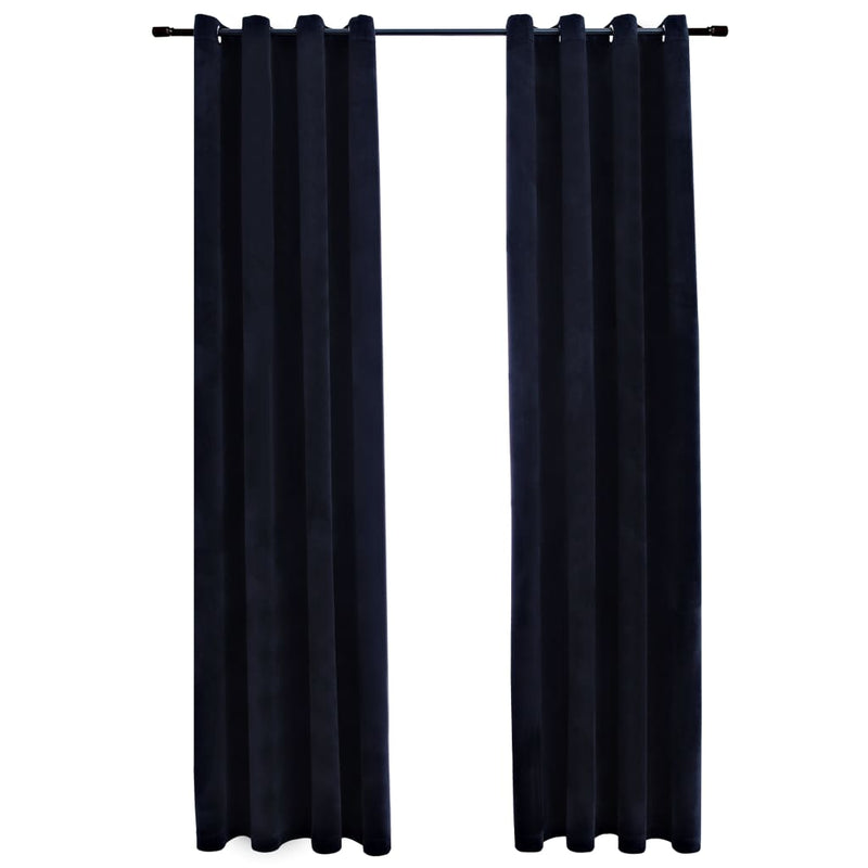 vidaXL Blackout Curtains with Rings 2 pcs Velvet Anthracite 140x245 cm