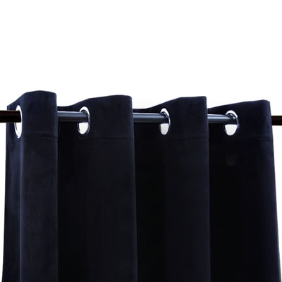 vidaXL Blackout Curtains with Rings 2 pcs Velvet Anthracite 140x245 cm