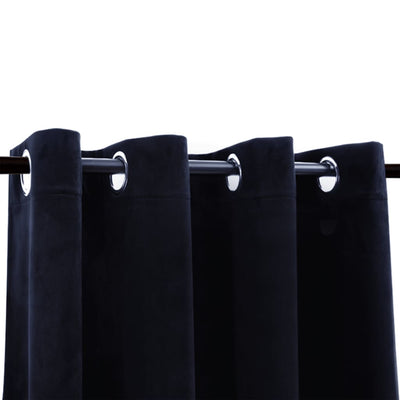 vidaXL Blackout Curtain with Metal Rings Velvet Anthracite 290x245 cm