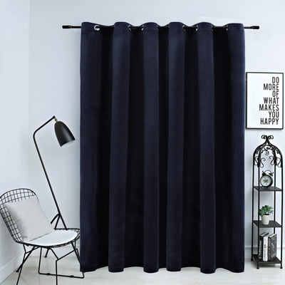 vidaXL Blackout Curtain with Metal Rings Velvet Anthracite 290x245 cm