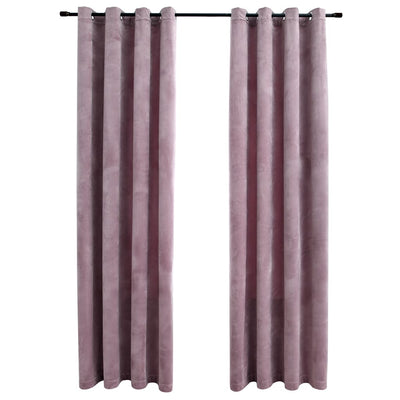 vidaXL Blackout Curtains with Rings 2 pcs Velvet Anthracite 140x245 cm
