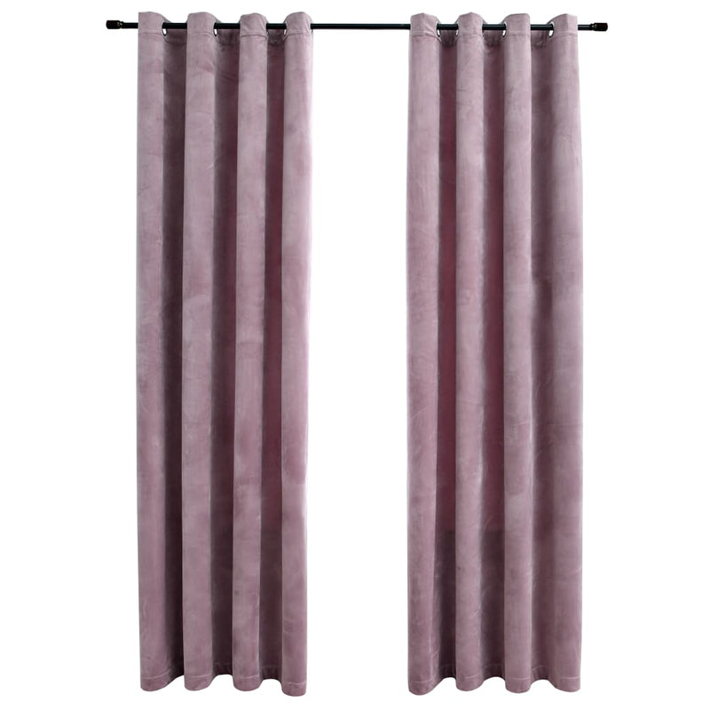 vidaXL Blackout Curtains with Rings 2 pcs Velvet Anthracite 140x245 cm