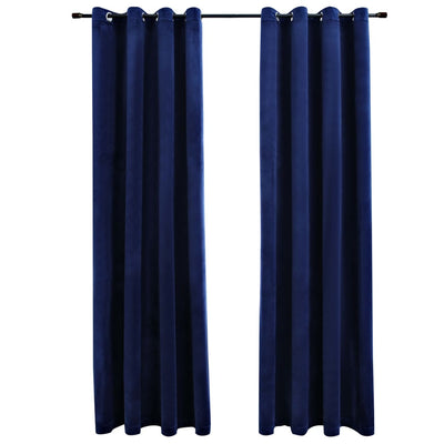 vidaXL Blackout Curtains with Rings 2 pcs Velvet Anthracite 140x245 cm