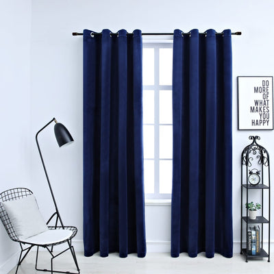vidaXL Blackout Curtains with Rings 2 pcs Velvet Anthracite 140x245 cm