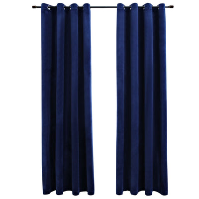 vidaXL Blackout Curtains with Rings 2 pcs Velvet Anthracite 140x245 cm
