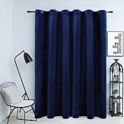 vidaXL Blackout Curtain with Metal Rings Velvet Anthracite 290x245 cm