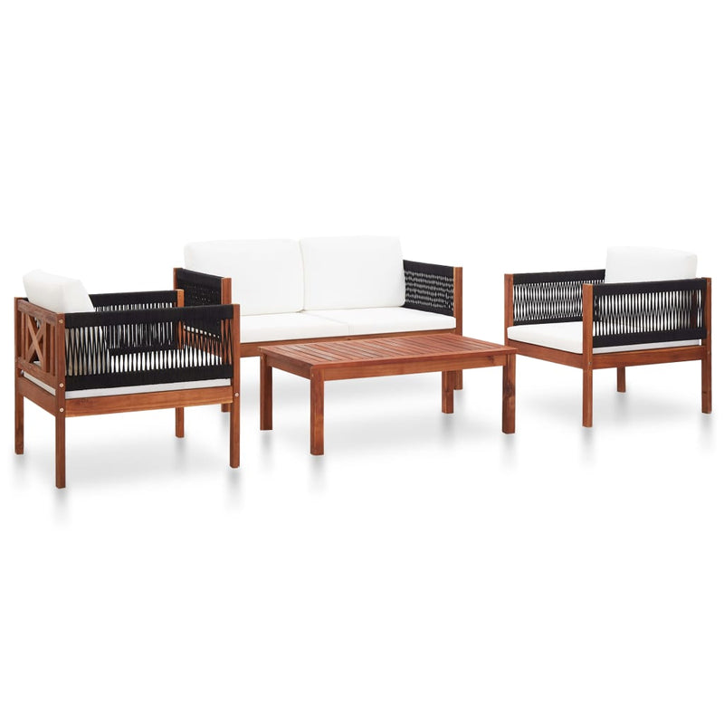 vidaXL 4 Piece Garden Lounge Set Solid Acacia Wood