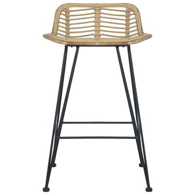vidaXL Bar Chairs 2 pcs Black Rattan
