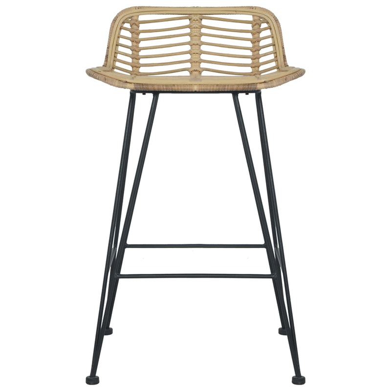 vidaXL Bar Chairs 2 pcs Black Rattan