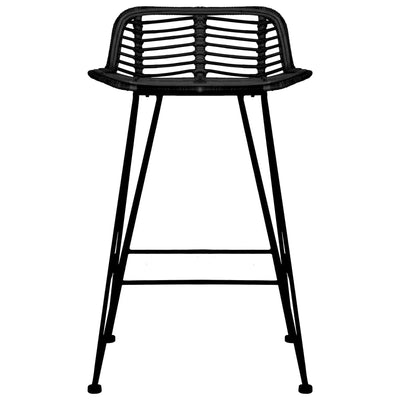 vidaXL Bar Chairs 2 pcs Black Rattan